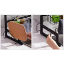 Escorredor de Cozinha Ajustável 65cm de Altura em Aço Inoxidável, Sem Fixação na Parede