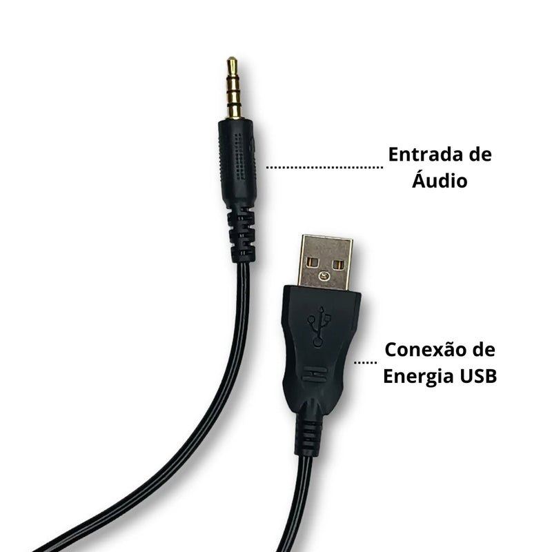 Headset Gamer G7 com LED RGB, Microfone, USB e P3 para PC, Computador, Videogame e Celular – Ult-G7