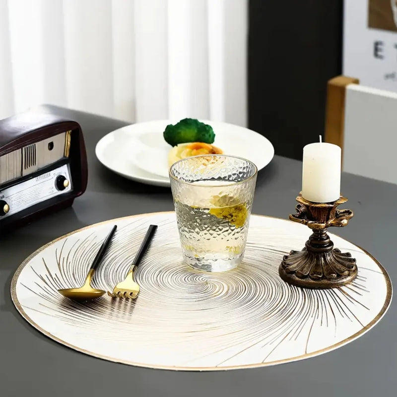 Conjunto de Peças de Jogos Americanos de Tecido Impermeável Poliéster Antideslizante para Mesa de Jantar e Cozinha