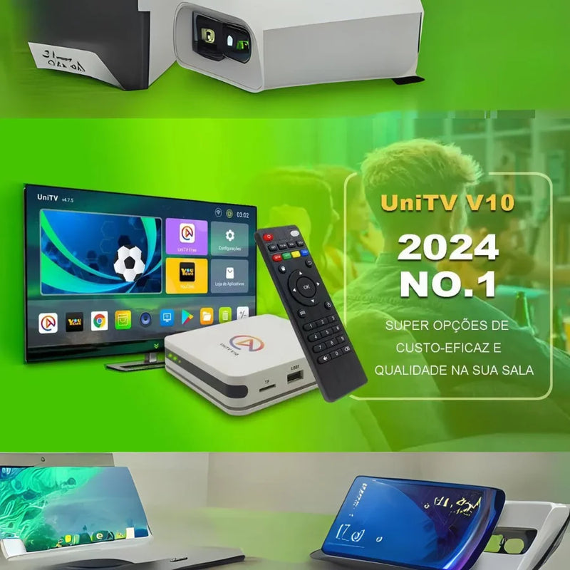 UNITV V10 Conversor Smart TV BOX Assista Canais, Filmes, Séries, Desenhos a Vontade - SEM IMPOSTO