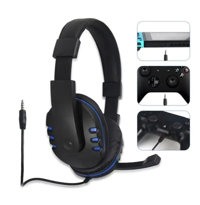 Headset Gamer P3 com Microfone e Graves para PC, Jogos, Som de Alta Qualidade, Confortável para Longas Sessões