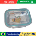 Marmita de Vidro Resistente ao Calor 400 mL – Retangular, Com Tampa Hermética