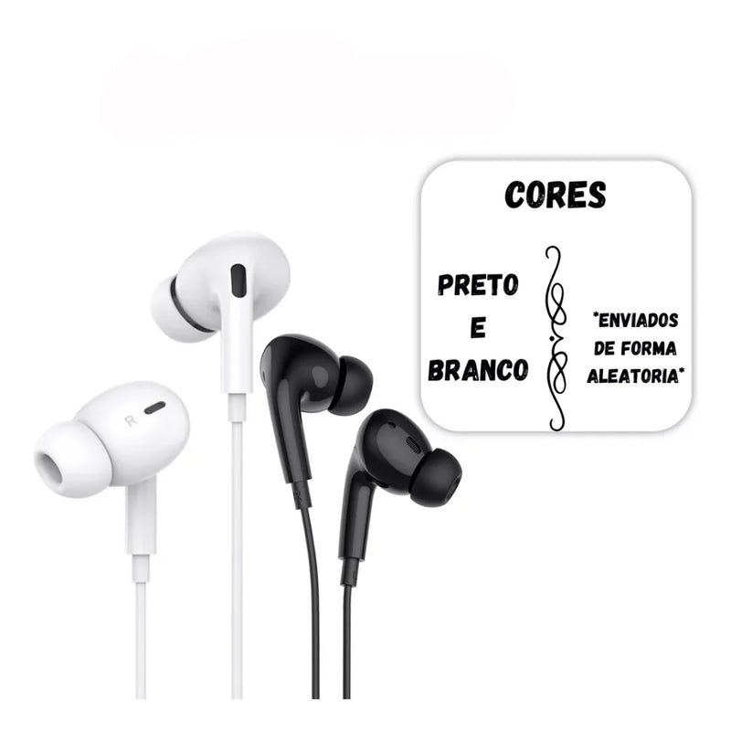 Fones de Ouvido com Fio e Microfone Headset Esportivo Chamadas para Celular Qualidade Original para Computador