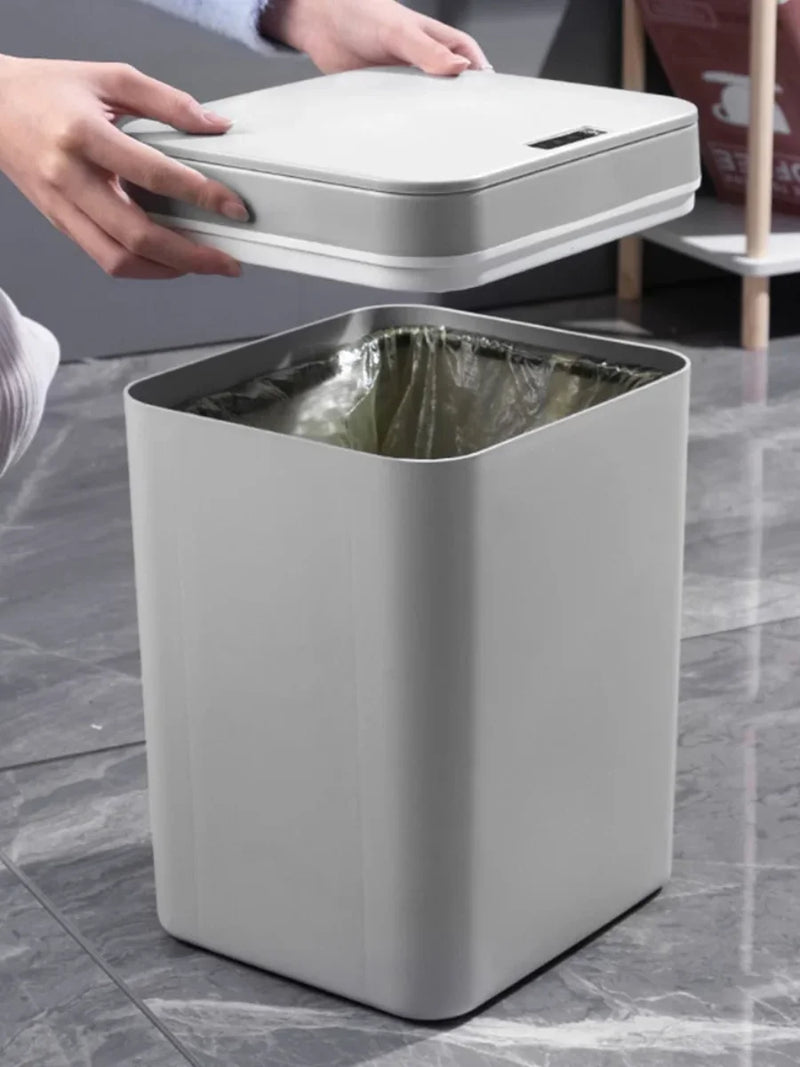DO BRASIL - 16L Lixeira Sensor Automático Toque Movimento Inteligente Banheiro Cozinha Quarto Impermeável Resistente