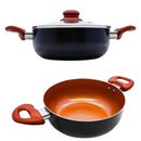 Conjunto de Panelas Antiaderentes Cerâmicas 10 Peças, Cabos Resistentes ao Calor, Para Uso Doméstico Vegas