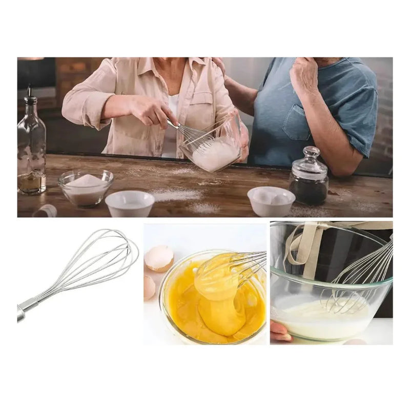 Kit de até 3 Batedores Manuais Claras e Ovos Fque Inox Acessório e Utensílio de Cozinha