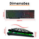 Kit Teclado Semi-mecânico + Mouse Gamer 3200 Dpi + Mouse Pad