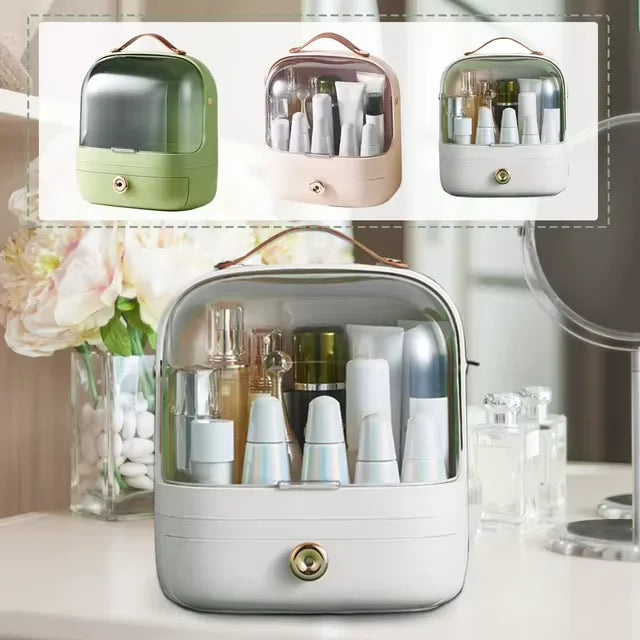 Caixa de Armazenamento para Maquiagem e Cosméticos Gavetas com Compartimentos Design Sofisticado e À Prova d'Água Máquina de Dressing para Banheiro