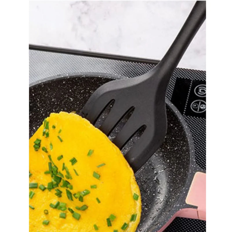 Kit Espatula Aberta + Espatula Fechada + Espatula Redonda.Utensilios de Cozinha Silicone Cabo Silicone 3 Unidades