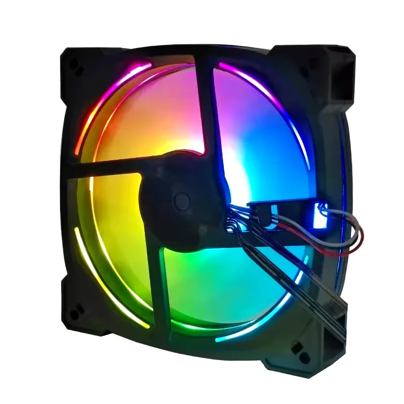 Ventoinha para Gabinete de Computador 120mm com RGB, Dissipador de Calor, Sincronização Aura, Conexão SATA, Cooler de 12 cm ARGB, Silenciosa
