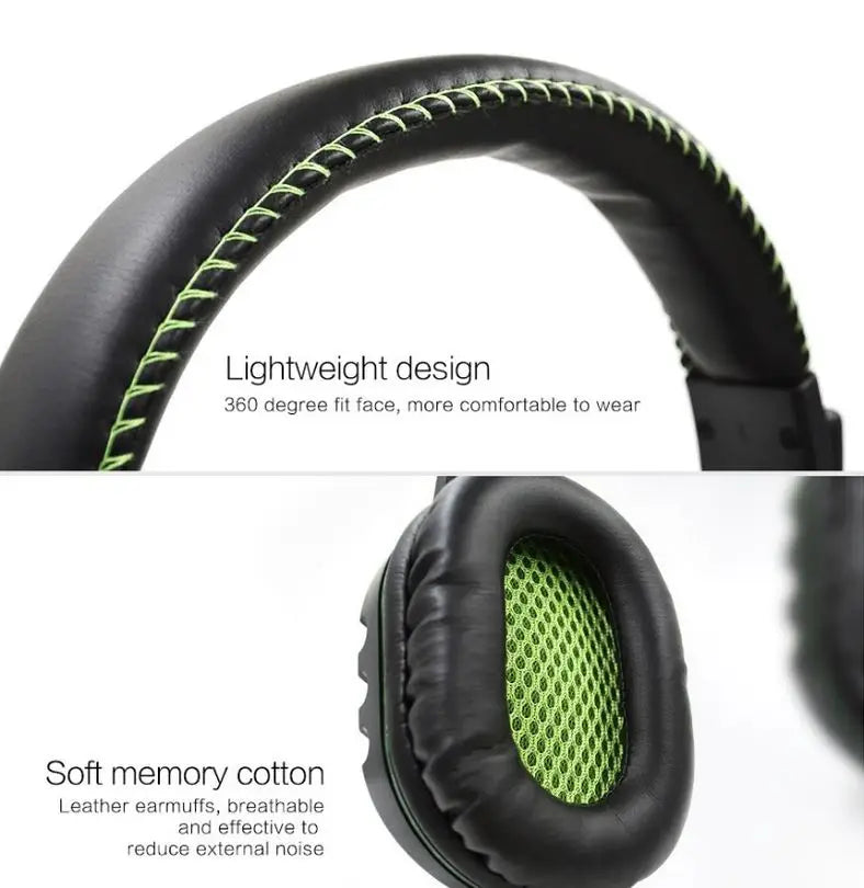 Headset Gamer P3 com Microfone e Graves para PC, Jogos, Som de Alta Qualidade, Confortável para Longas Sessões
