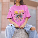 Camiseta Feminina GuGi – Algodão, Estampa Deusa da Justiça com Espada e Balança, Casual e Fashion