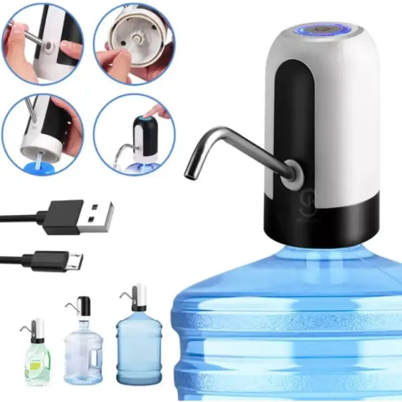 Bomba Elétrica Universal com Carregamento USB para Galão/Garrafa de Água Digital