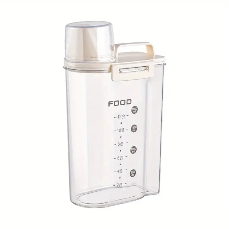 Pote Hermético com Medidor, Bico Dosador para Cozinha, Anti-Umidade, Multiuso, Lavanderia, Armazenamento Prático, Organizador Compacto