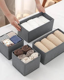 Organizador de Gavetas e Armário em Tecido Dobrável – Caixas Divisórias para Roupas Íntimas, Sutiãs, Meias, Lingerie e Roupas de Bebê