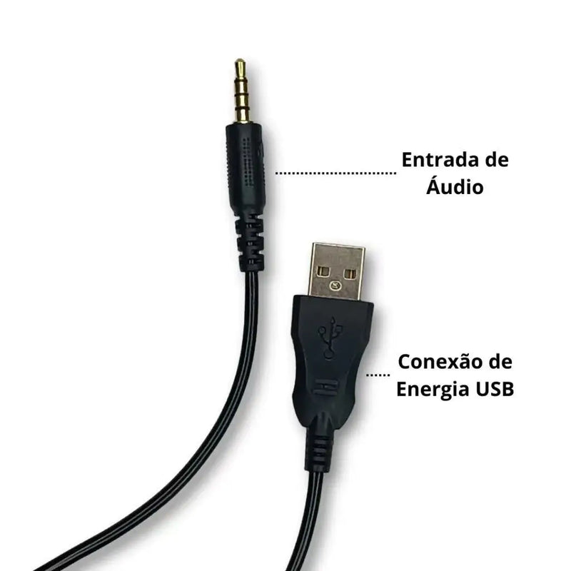 Headset Gamer Ult-G8 Fone de Ouvido com Microfone RGB LED para PS4, PS5, Xbox One, Celular e Computador