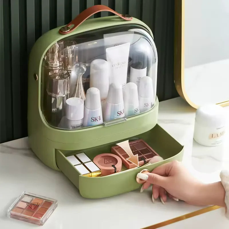 Caixa de Armazenamento para Maquiagem e Cosméticos Gavetas com Compartimentos Design Sofisticado e À Prova d'Água Máquina de Dressing para Banheiro