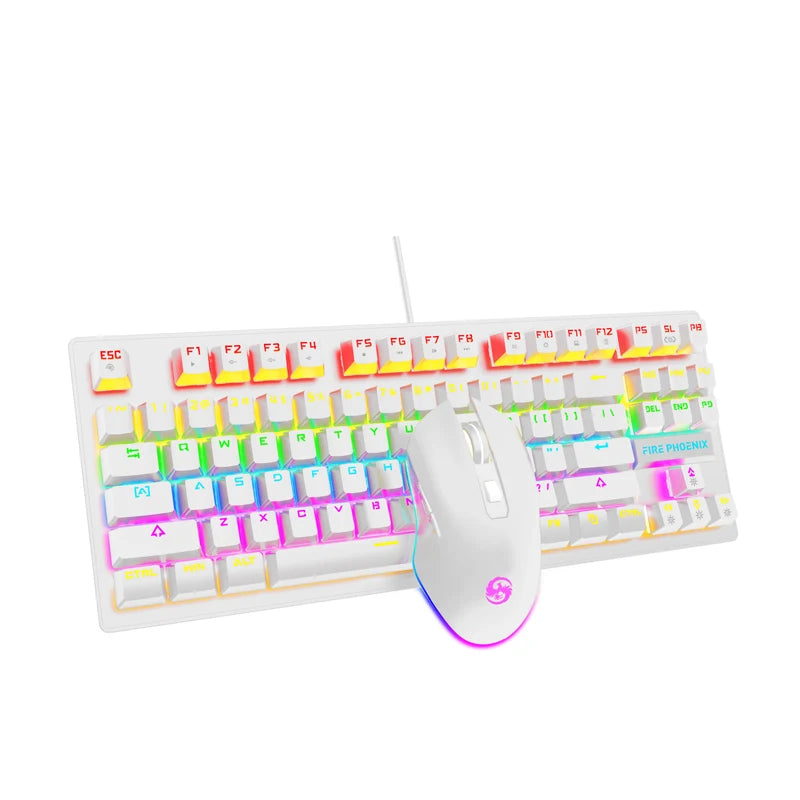 Kit Teclado Mecânico e Mouse Gamer Luuk Young BE-K1 – Branco