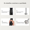 Kit Processador/Mixer 4 em 1 600W, Mini Liquidificador Portátil, Processador Elétrico de Alimentos, Prático e Versátil para Cozinha