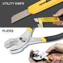 Novo Conjunto Completo de Ferramentas – 39 Peças: Chaves, Alicates, Martelo, Chave de Fenda, Estojo Organizador em Aço