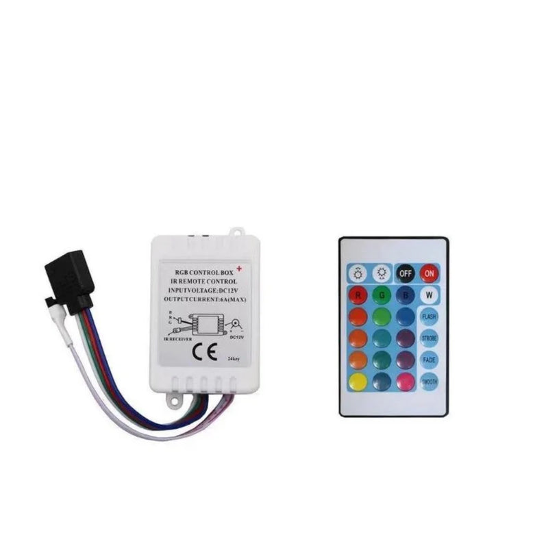 Kit Fita Led Colorida 3528 Rgb Luz Led Original Com Fonte E Controle