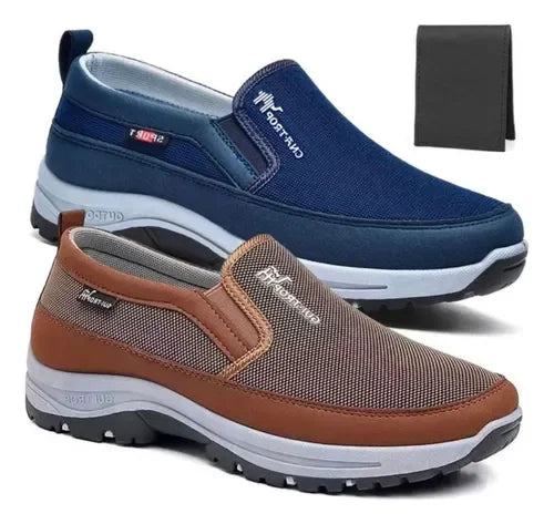 2 Paired Male Moccasin Orthopedic Tennis Kit + Wallet