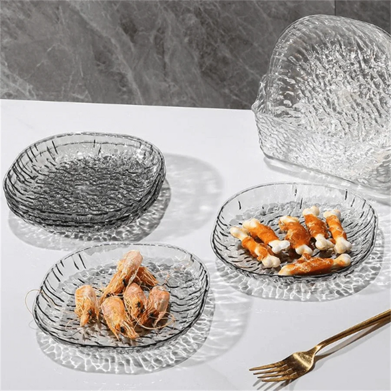Kit com 6 Pratos de Sobremesa de Acrílico Reutilizáveis com Suporte, Tigela Resistente para Mesa, Cozinha, Festa, Uso Multipropósito