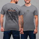 Camiseta Básica Masculina GuGi – Cruz Cristã com Asas de Anjo e Salvador, Frente e Costas, 100% Algodão Premium