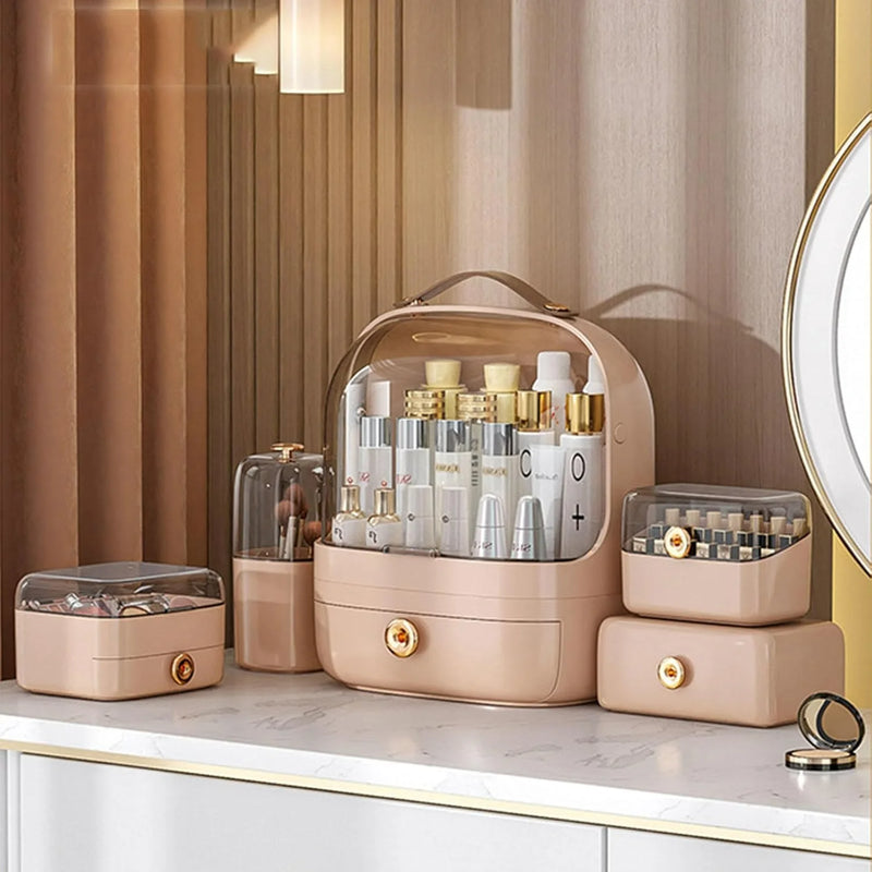 Caixa de Armazenamento para Maquiagem e Cosméticos Gavetas com Compartimentos Design Sofisticado e À Prova d'Água Máquina de Dressing para Banheiro