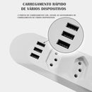 NEVERDIE STORE - Extensão Elétrica 2m Com 3/4 Tomadas e 3 Entradas USB com Botão ENVIO RAPIDO PARA TODO O BRASIL