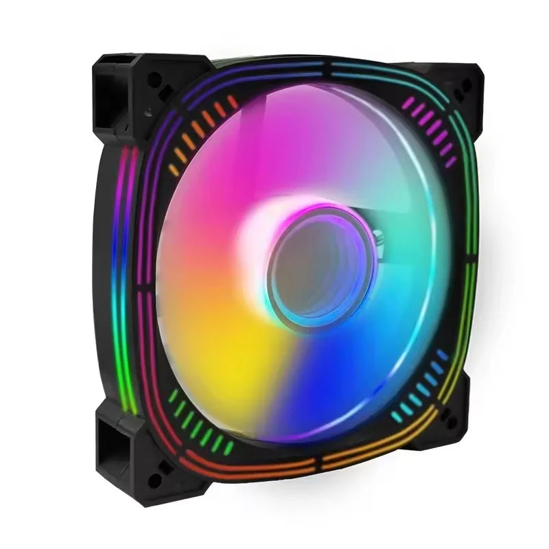 Ventoinha para Gabinete de Computador 120mm com RGB, Dissipador de Calor, Sincronização Aura, Conexão SATA, Cooler de 12 cm ARGB, Silenciosa