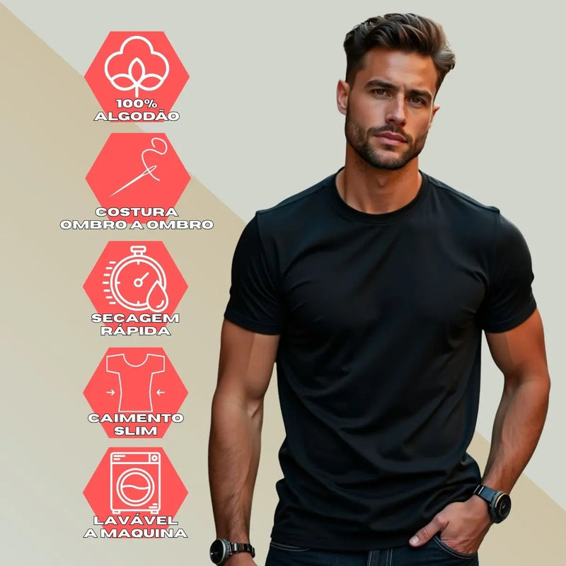 Camiseta Masculina GuGi – Bola Azul, 100% Algodão Macio, Estampada, CM01-501