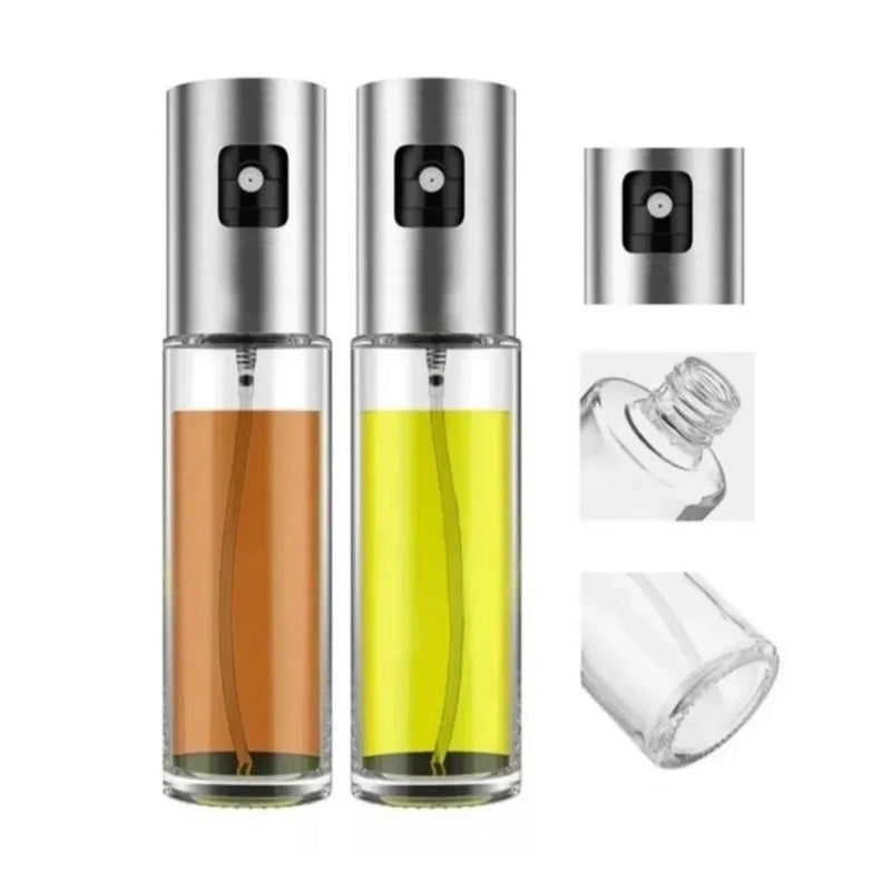 Spray Kit Azeite Vinagre Vidro Compacto Prático Cozinha Controle Dosagem Versátil Econômico Higiene