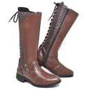 Bota Feminina de Cano Longo Ajustável com Zíper – Tamanho 33 a 40