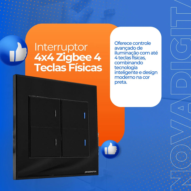 Zigbee Novadigital Smart Switch With 4 Keys Physical