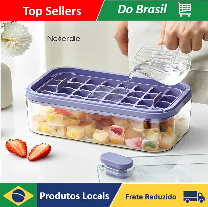 Dispenser de Gelo de Silicone em Formato de Cubo Duplo, 32/64 Cubos de Gelo - Neverdie Store