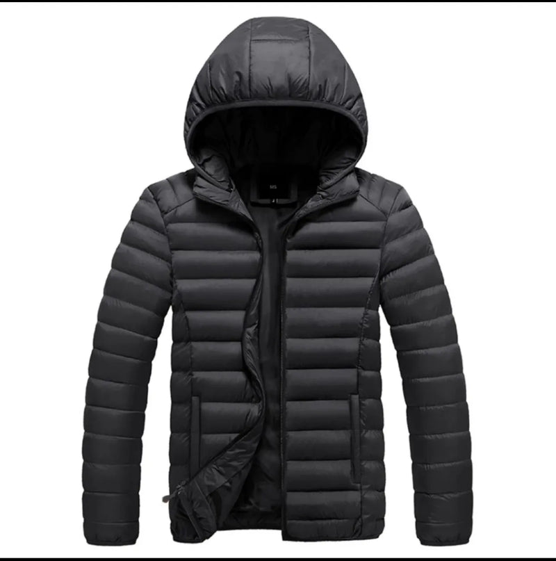 Jaqueta Puffer Impermeável com Capuz Removível