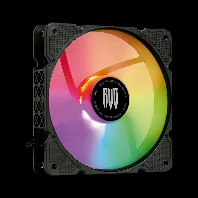 Ventoinha para Gabinete de Computador 120mm com RGB, Dissipador de Calor, Sincronização Aura, Conexão SATA, Cooler de 12 cm ARGB, Silenciosa