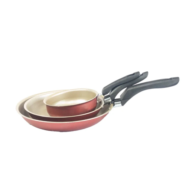 Conjunto de 3 Frigideiras Antiaderentes Globalflon Teflon com Frigideira para Omelete à Francesa