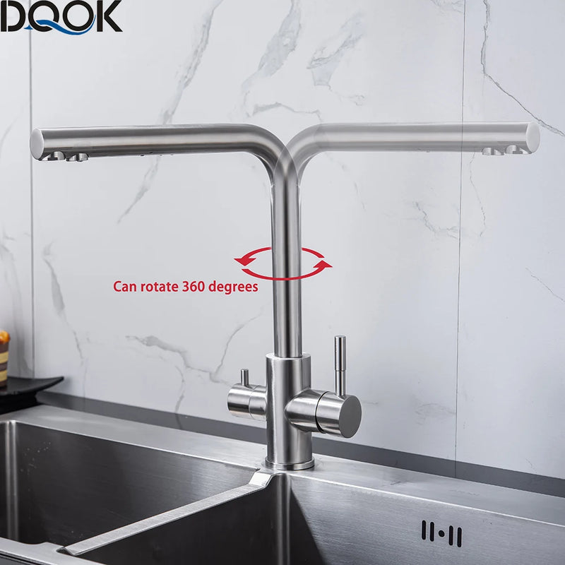 Torneira de Cozinha Preta com Filtro – Misturador de Água com Purificação para Cozinha, Água Potável Filtrada