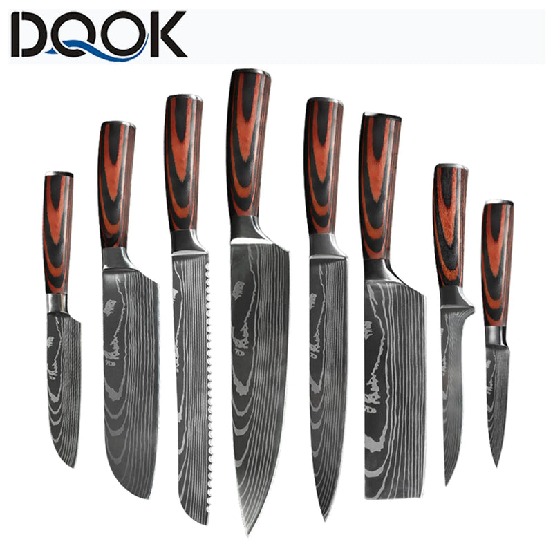 Faca Profissional Japonesa para Chef – Facas de Cozinha Santoku, Fatiar, Utilitária, Pão, Carne, Cutelo de Açougueiro, Aço Inoxidável