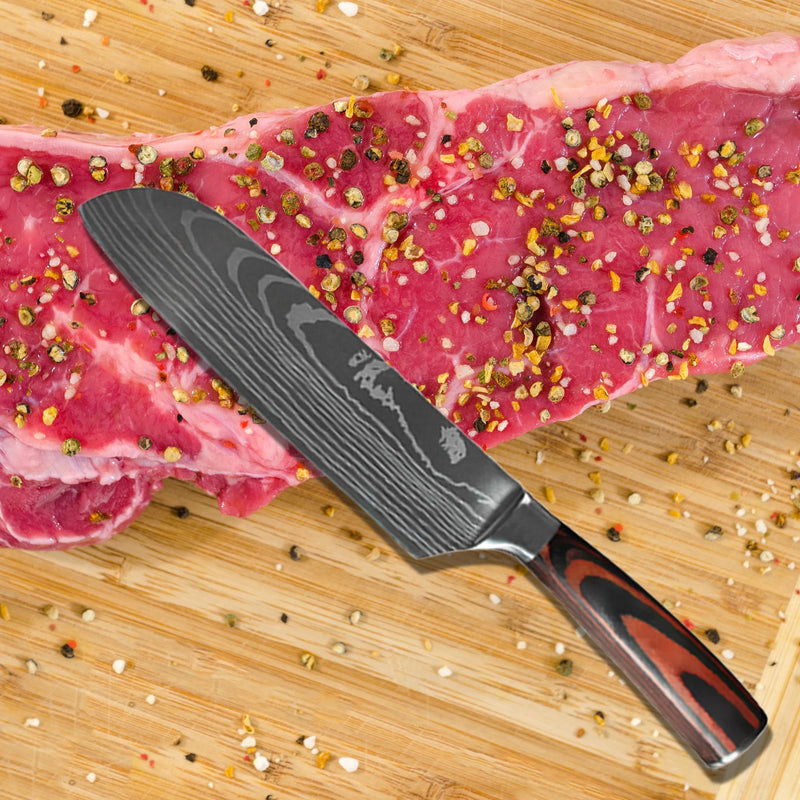 Faca Profissional Japonesa para Chef – Facas de Cozinha Santoku, Fatiar, Utilitária, Pão, Carne, Cutelo de Açougueiro, Aço Inoxidável