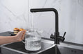 Torneira de Cozinha Preta com Filtro – Misturador de Água com Purificação para Cozinha, Água Potável Filtrada