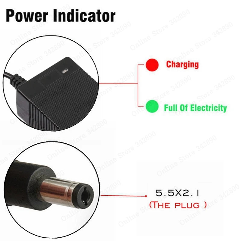 Carregador Bivolt 36V 2A – Saída 42V para Baterias de Lítio (10S Li-ion / Li-Poly)