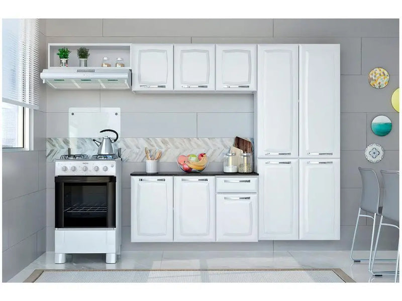 Cozinha Compacta Itatiaia Amanda Aço com Balcão, 10 Portas e 1 Gaveta