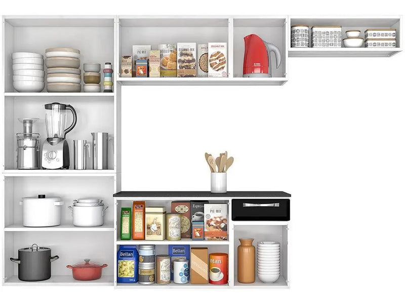 Cozinha Compacta Itatiaia Amanda Aço – 10 Portas e 1 Gaveta com Balcão