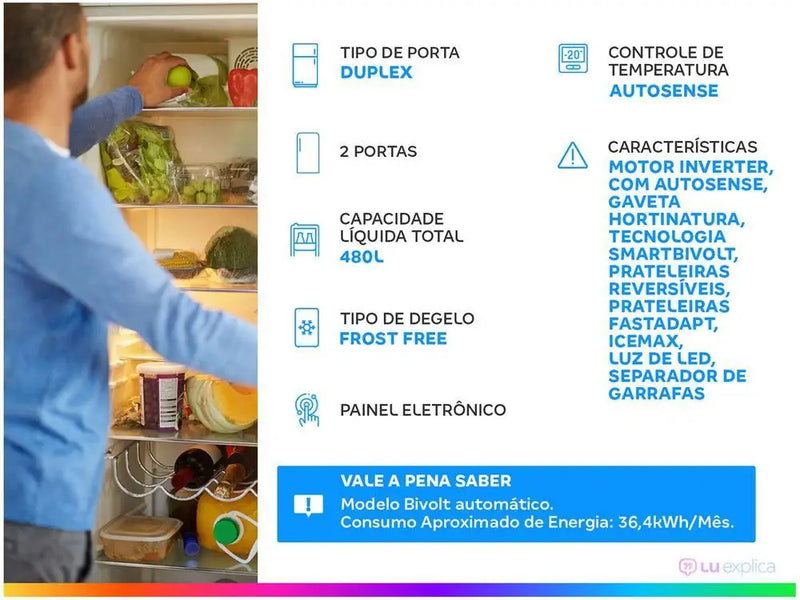 Geladeira Electrolux Frost Free Duplex Preta – 480L, Eficiente, Modelo IT70B B B, Bivolt