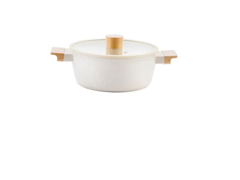 Conjunto de Panelas Brinox Ceramic Life Nordic com Revestimento Cerâmico Creme 5 Peças