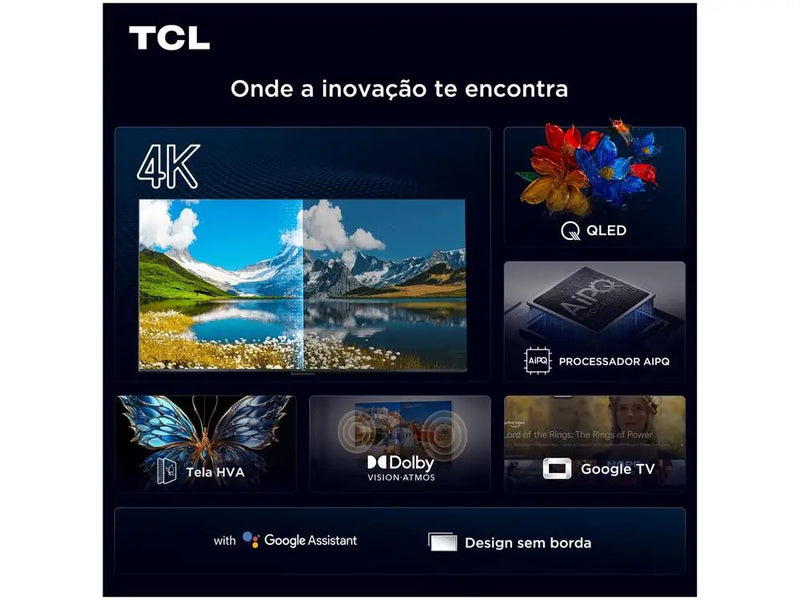 Smart TV 75 "TCL 4K UHD QLED 75P7K Google TV AiPQ Google Assistant 3 HDMI 1 USB