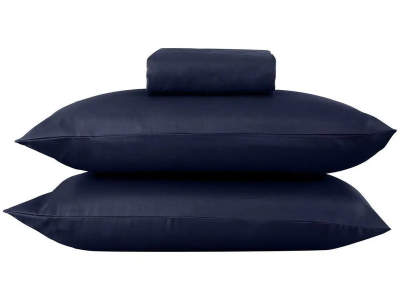 Conjunto de Cama Casal – Hypercal  100% Poliéster – Azul Marinho – 3 Peças – Marcelino Têxtil